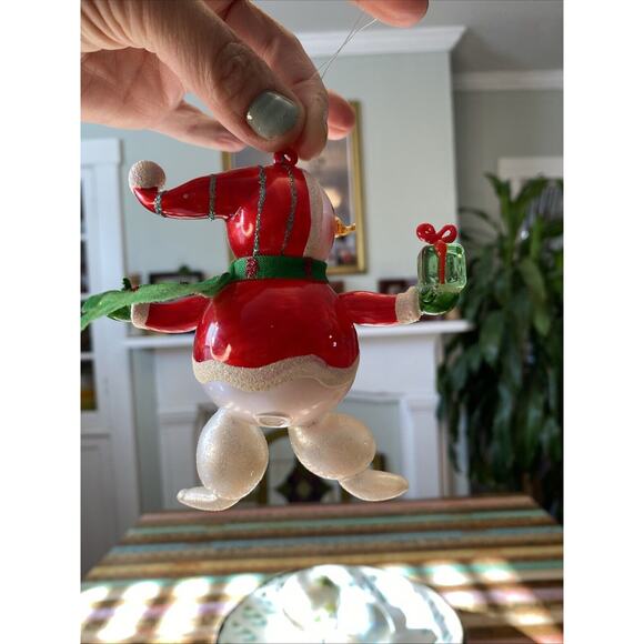VINTAGE Blown Glass Snowman Figure Christmas Winter Jolly Snowflake Scarf Retro - Picture 13 of 16